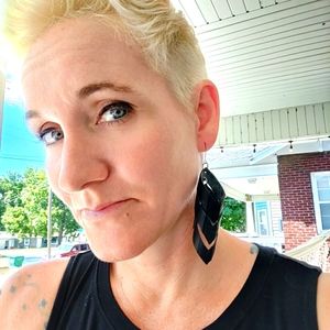 Black rubber earrings